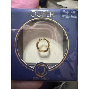 OUFER 16G Hinged Segment Ring – Gold Plated Body Jewelry (8mm Diameter)